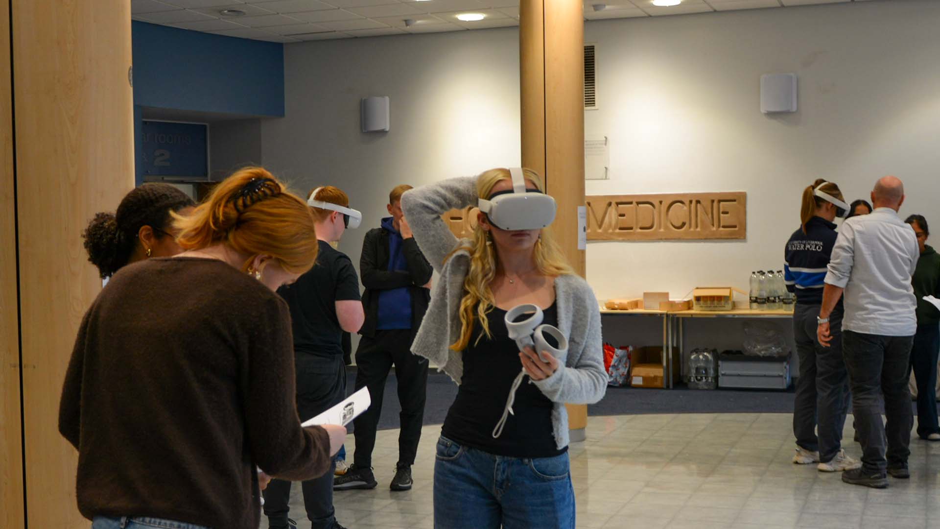 attendees take part in a VR workshop