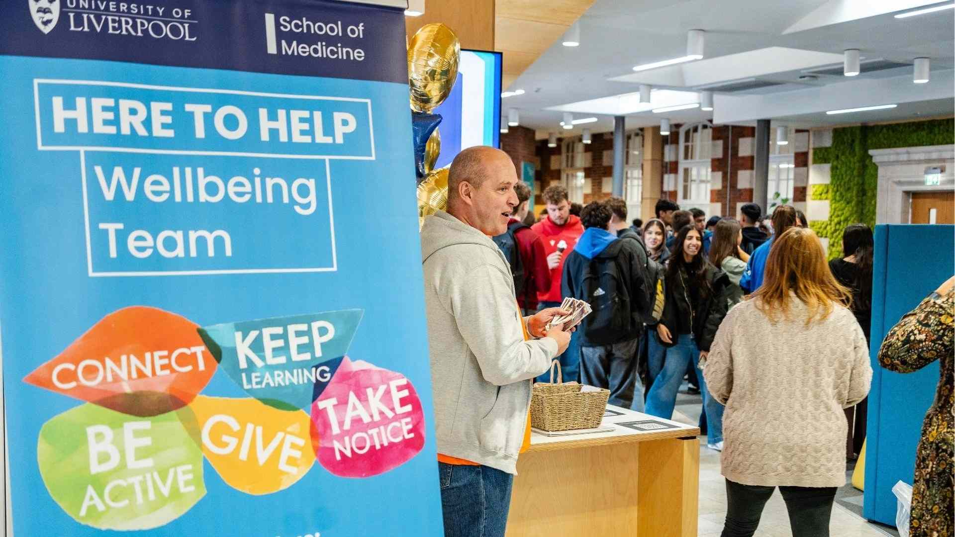 Year 1 students in the Student Hub at Cedar House at a Wellbeing event