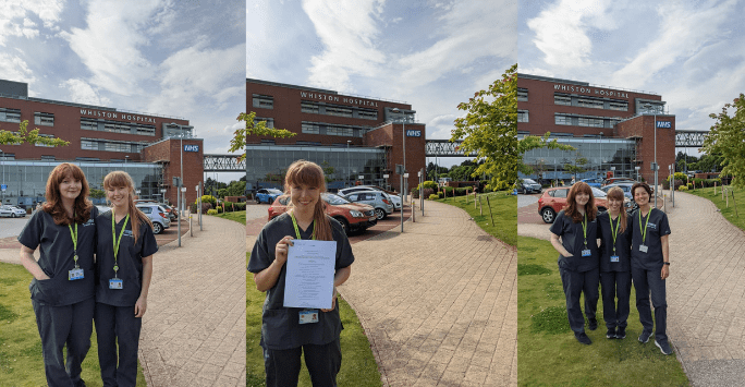 collage of student with certificates