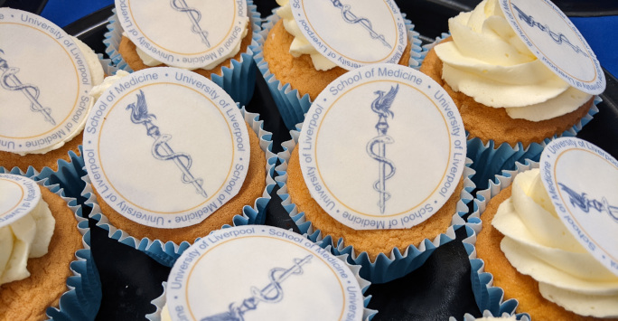 Cupcakes with the School of Medicine logo