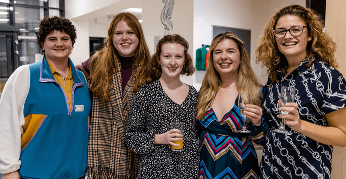 students celebrate at prize evening