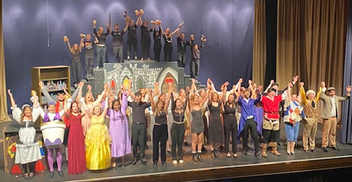 Beauty and the Beast cast on stage for the finale