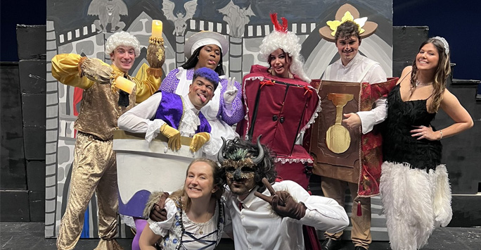 Beauty and the Beast cast in their character dress