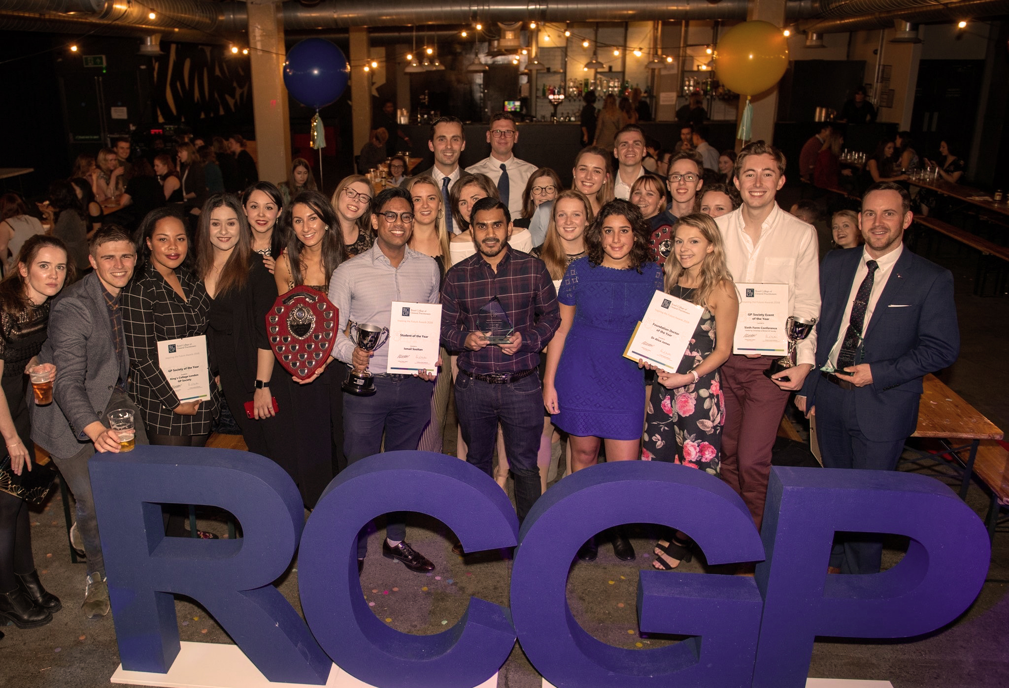 Student society celebrate RCGP win with balloons