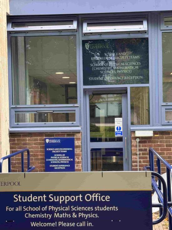 outside chadwickbuilding student support signage