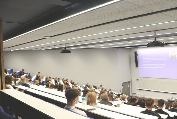 Psychology UG welcome back of lecture theatre wide shot