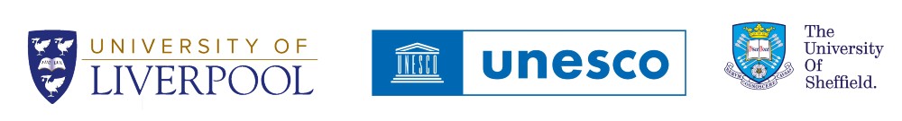University of Liverpool, UNESCO and University of Sheffield logos