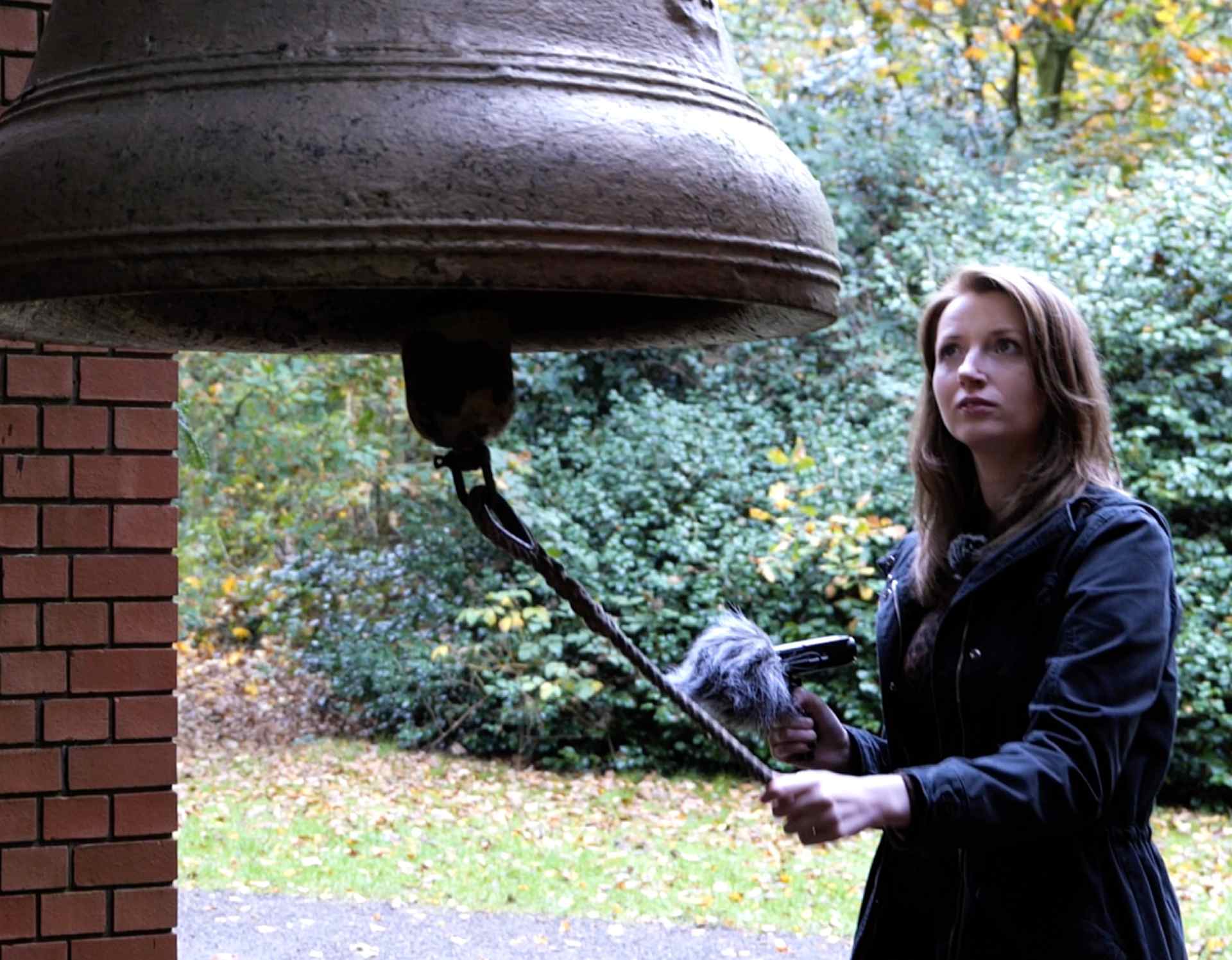 Wendy Smith ringing a bell