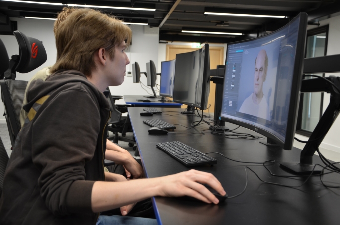 Students in the Game Design suite