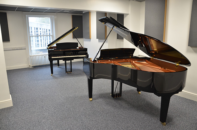 Practice room with Grand Pianos