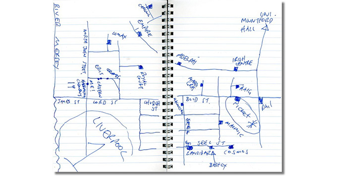 A singer songwriter's map