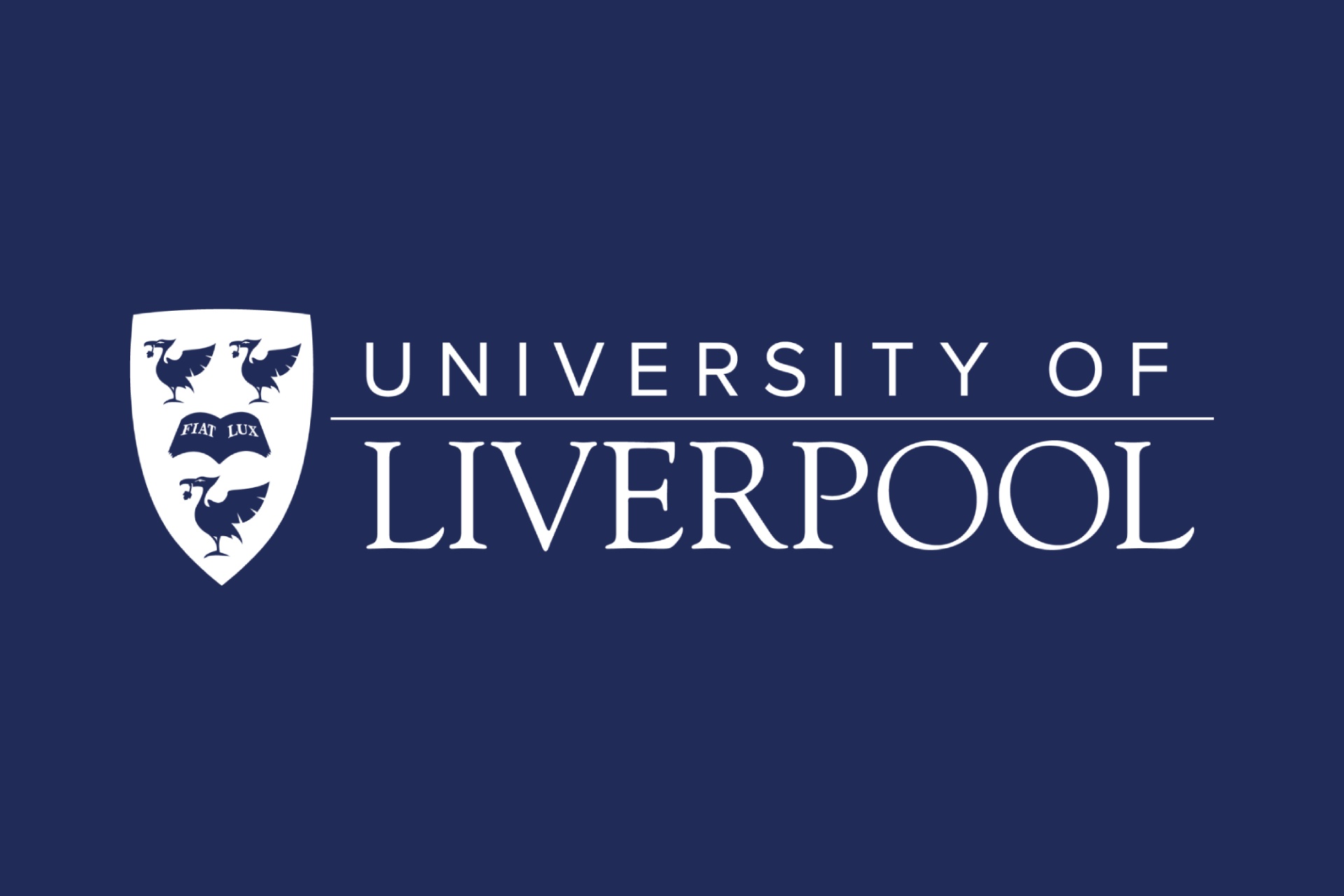 University of Liverpool logo on blue background