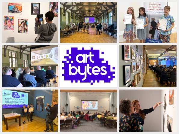 Art Bytes logo and photo collage