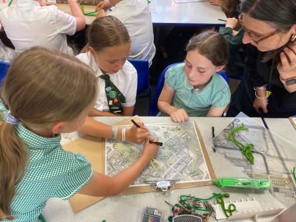 Interactive workshop with Styal Primary School pupils about Brenda Colvin’s landscape architecture work for the Styal village