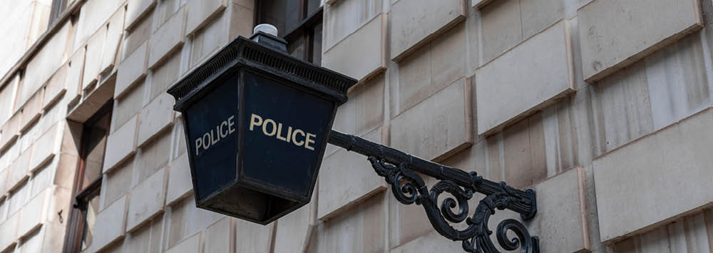 Police box attached to the wall.