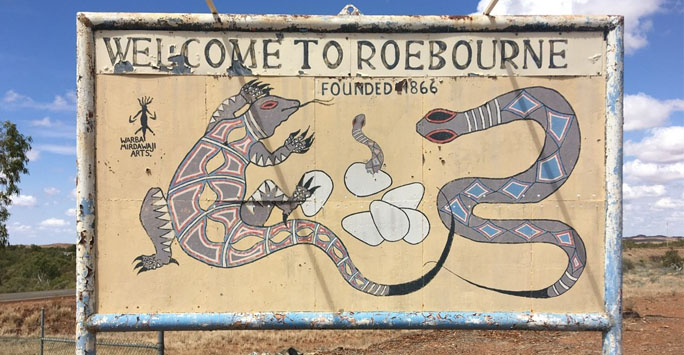 Welcome to Roebourne sign in Australia