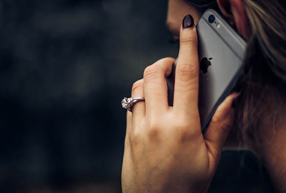 A woman on the phone