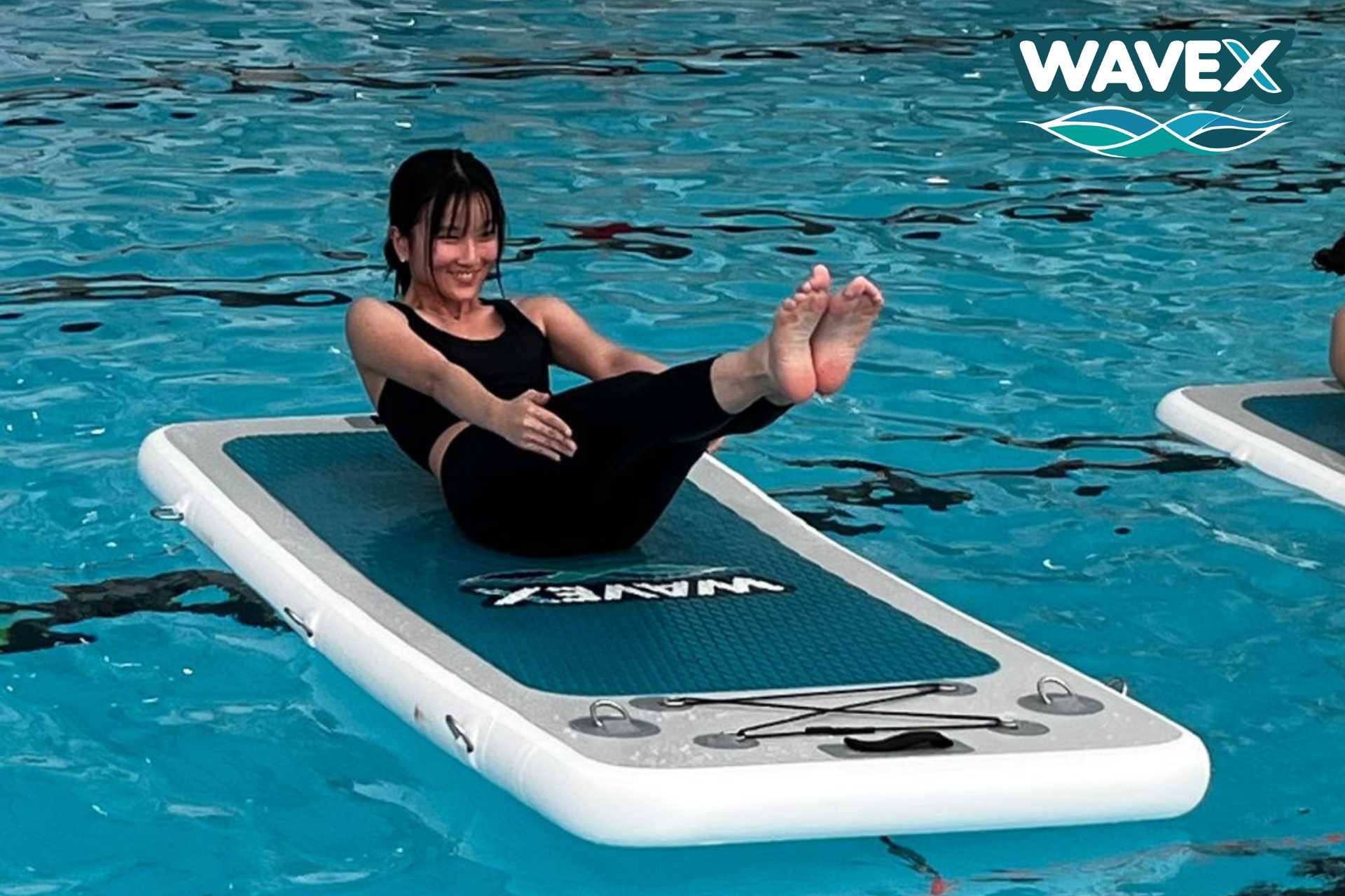 A students on a WaveX pool board