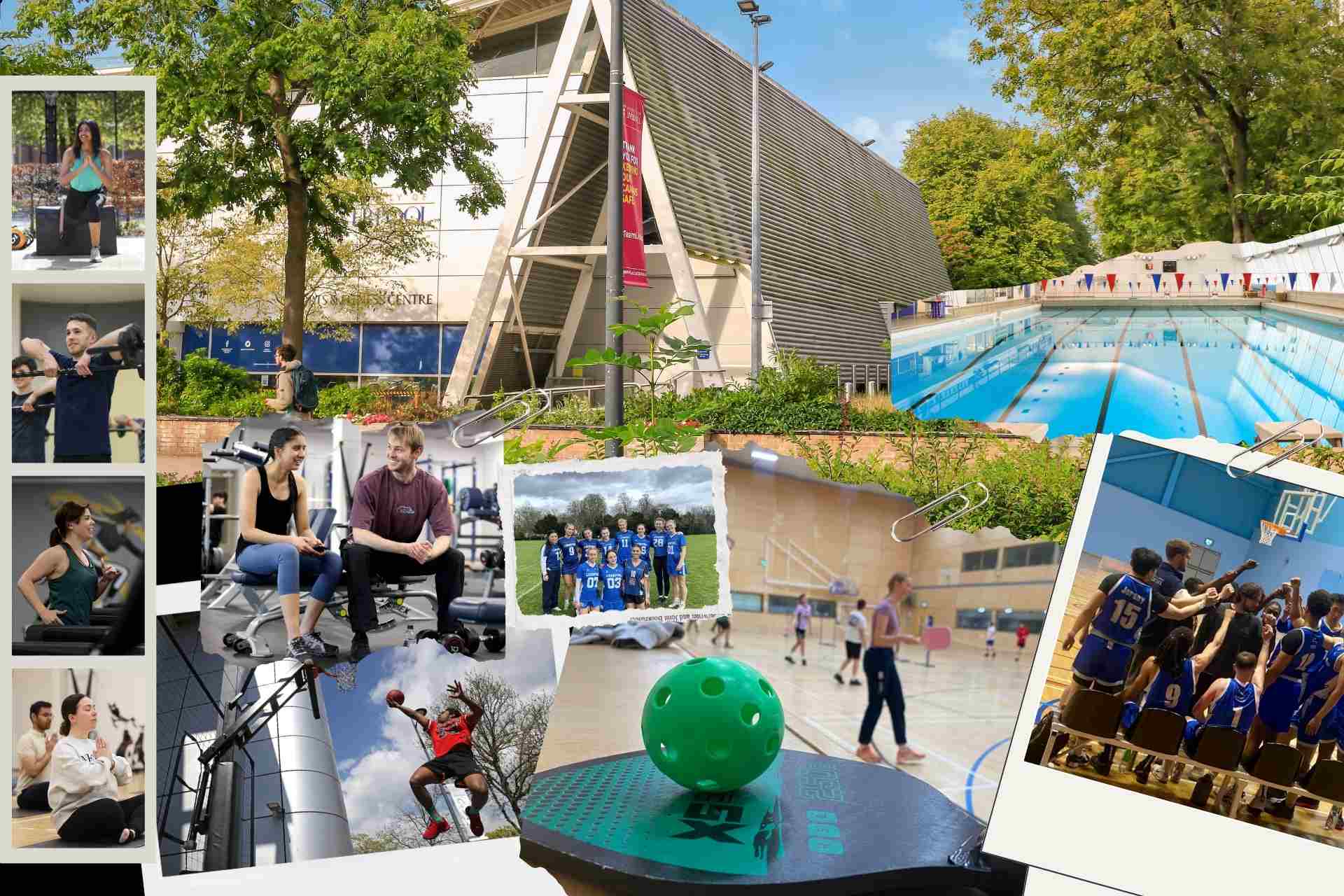 Collage of sports facilities