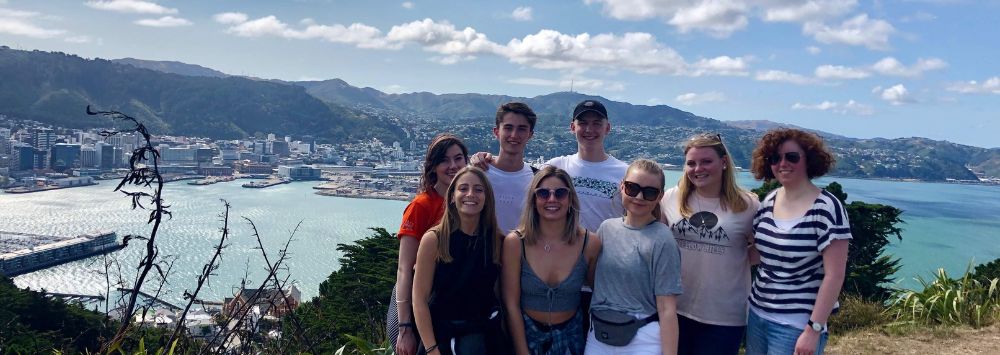 Group of students studying abroad