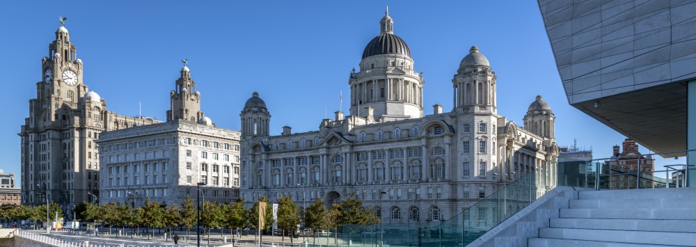 Photograph of the three graces and the Museum of Liverpool