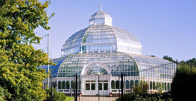 Exterior photograph of the Palm House in Sefton Park