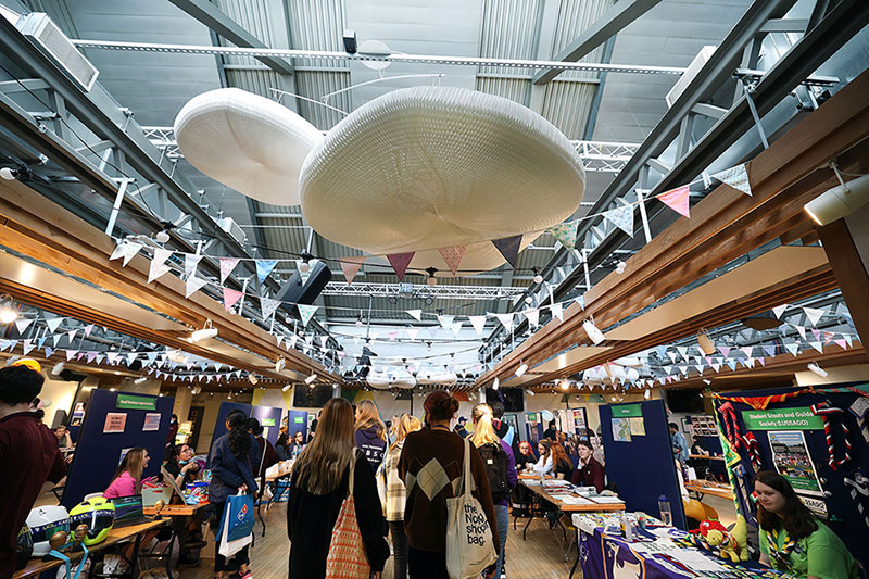 Lots of stalls at a sustainability event