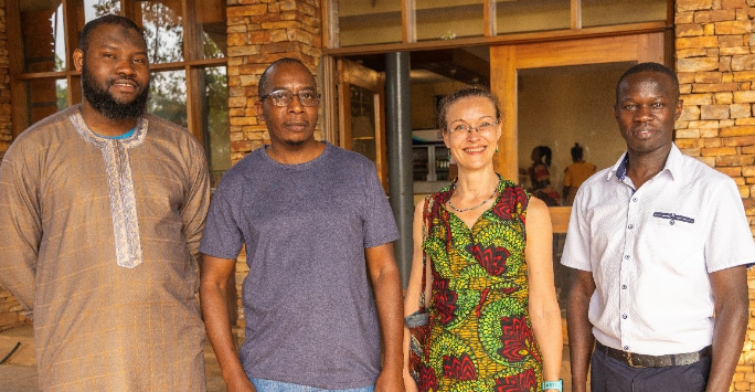 Representatives from the University of Liverpool, Department of Pharmacology and Therapeutics: Shakir Atoyebi, PhD Student; Innocent Asiimwe, Postdoctoral Research Associate; Catriona Waitt, Professor of Clinical Pharmacology and Global Health; Bonniface Obura, PhD Student.