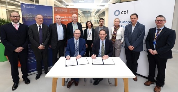 A photograph of the MoU being signed with UK-based deep tech innovation social enterprise CPI