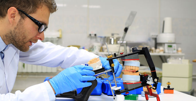 Man in dentistry lab