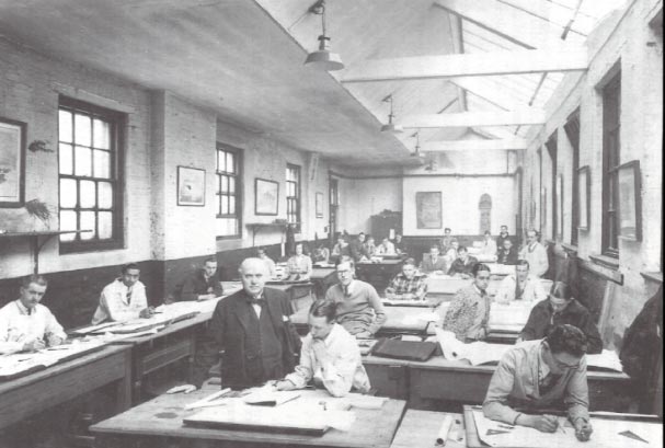 Reilly teaching in the Liverpool School of Architecture, Ashton Street, 1930