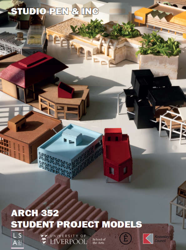 Small multi coloured architecture building models.