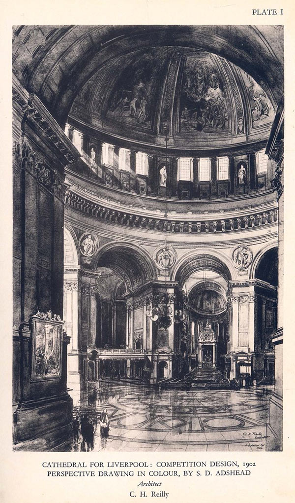 Cathedral for Liverpool competition design, 1902