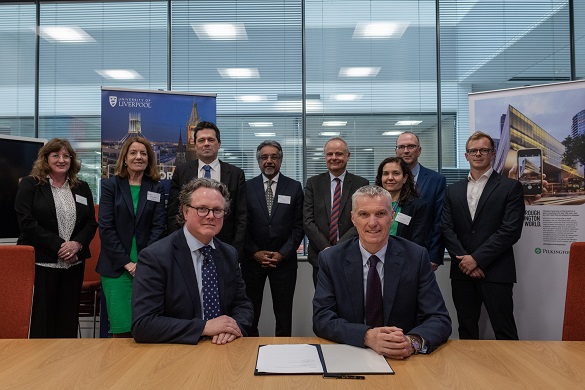 Photograph of the MOU being signed by The University of Liverpool and NSG Group