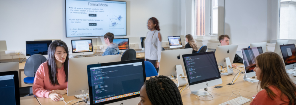 Image of Computer Science students at computers