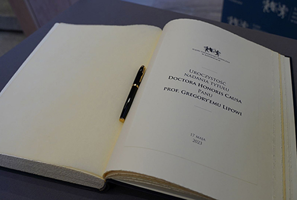 Prof Greg Lip honorary Degree Document