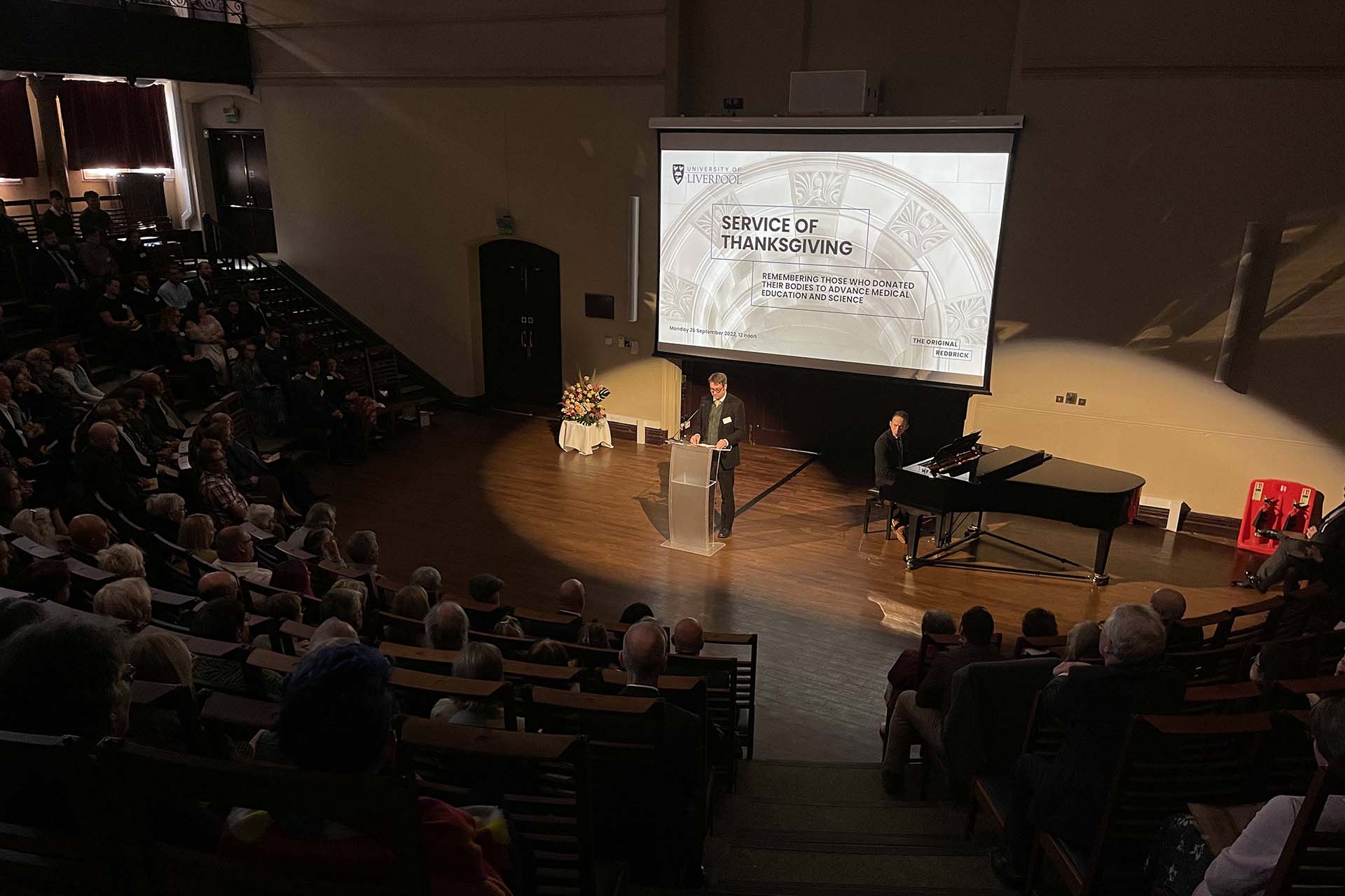 Professor Nathan Jeffrey speaking at thanksgiving service