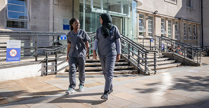 Medicine students on campus