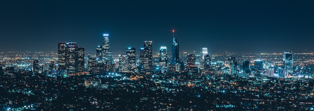 City skyline at night