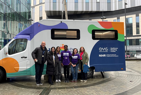 LCCs team stood in front of CRN van for World Stroke Day