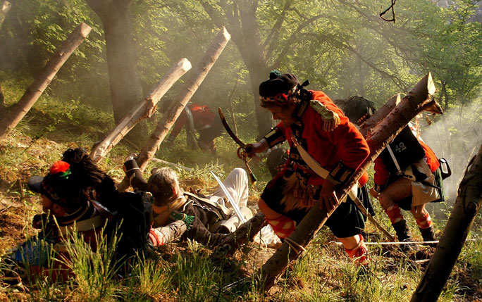 Re-enactment of a battle