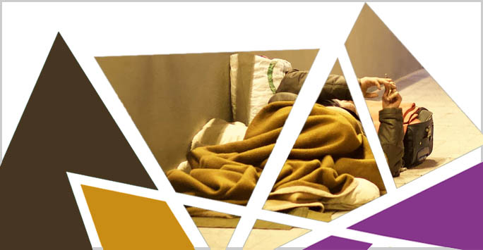 Yellow blanket on the floor.