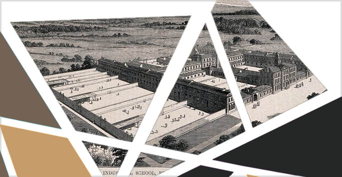 Black and white image of a building.