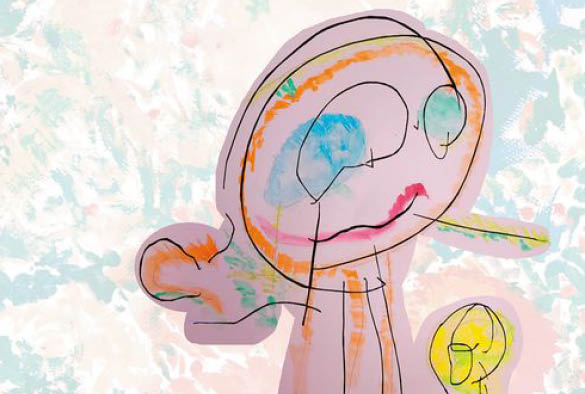 A child\'s drawing of a person.