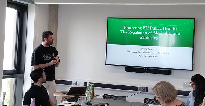 Jaydon Souter delivering a lecture.