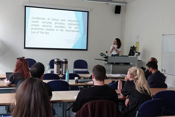 Chiara Pavesi giving a lecture.