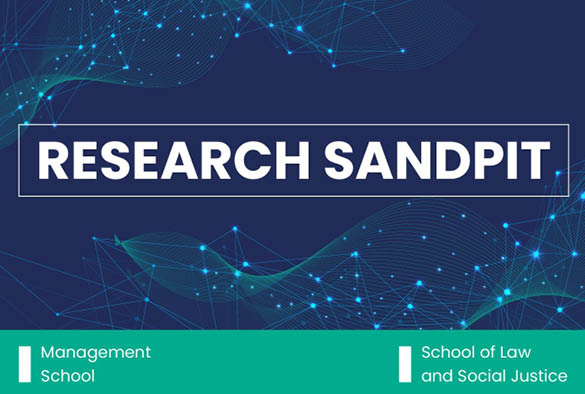Starry sky background with white text overlay that reads Research Sandpit.