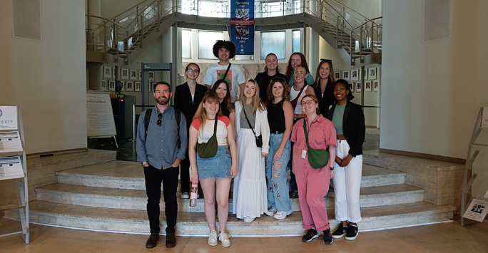 Group of Law students in the foyer of the IRMCT