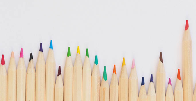 A row of pencils