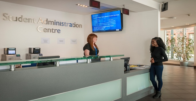 Student admin centre in the Foundation Building